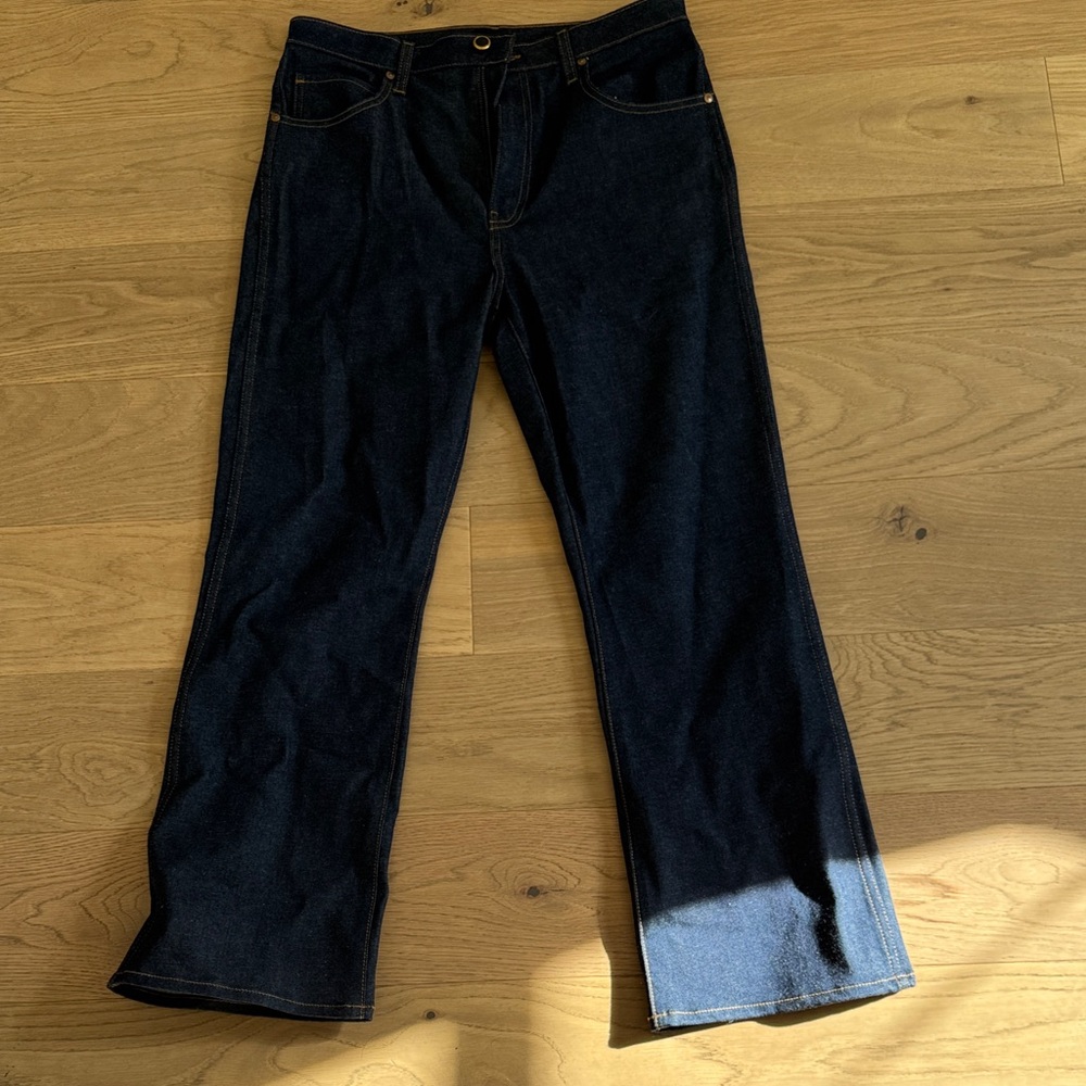 KHAITE Dark Blue Straight-Leg Jeans